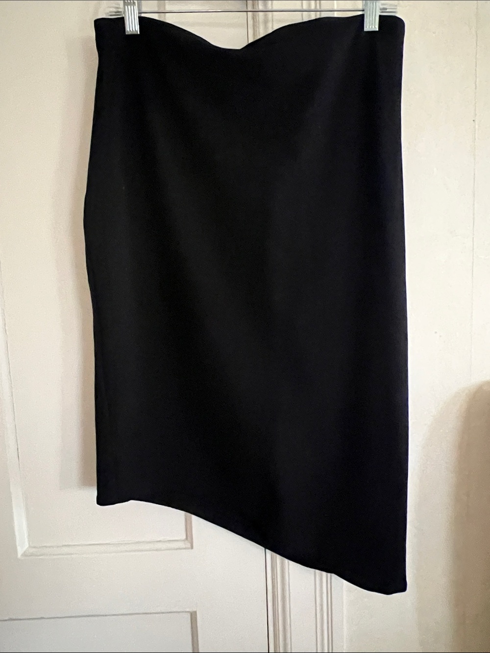 Willi Smith Black Asymmetrical Midi Skirt